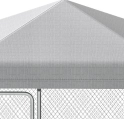Yitahome Dual-Door Design Playpen Outdoor Dog Kennel with UV Resistant Roof & Lock Pen House, Silver, 9.8 x 8.2-ft slide 2 of 8