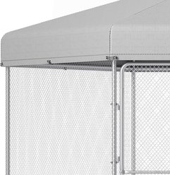 Yitahome Dual-Door Design Playpen Outdoor Dog Kennel with UV Resistant Roof & Lock Pen House, Silver, 13 x 11-ft slide 2 of 7