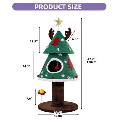 Show full view: Wooflex 40-in Christmas Cat Tree with Condo slide 3 of 10