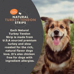 Canine Naturals Slow Roasted Turkey Tendon Strips Dog Natural Chew Treats, 3-oz bag slide 2 of 7