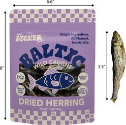 THE LICKER STORE Gluten & Grain-Free Omega-3 Single Ingredient Crunchy Dried Baltic Herring Dog & Cat Treats, 3-oz bag slide 2 of 4