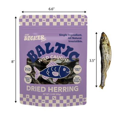 Show full view: THE LICKER STORE Gluten & Grain-Free Omega-3 Single Ingredient Crunchy Dried Baltic Herring Dog & Cat Treats, 3-oz bag slide 5 of 6
