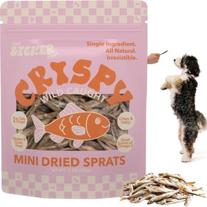 THE LICKER STORE Gluten & Grain-Free Omega-3 Single Ingredient Crunchy Dried Baltic Sprats Dog & Cat Treats, 3-oz bag