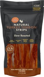 Canine Naturals Slow Roasted Turkey Tendon Strips Dog Natural Chew Treats, 3-oz bag