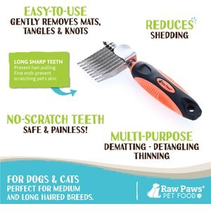 Raw Paws Long Blades Dog Dematting Comb
