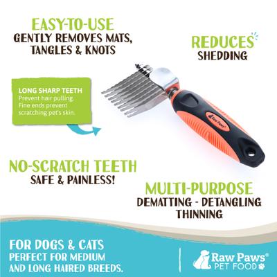 Show full view: Raw Paws Long Blades Dog Dematting Comb slide 2 of 4