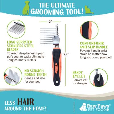 Show full view: Raw Paws Long Blades Dog Dematting Comb slide 3 of 4