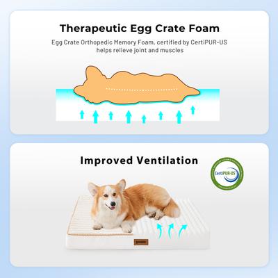 Show full view: ZOMISIA Waterproof Egg Crate Foam Filling Orthopedic Dog Crate Bed with Removable Cover, Grey, Large slide 4 of 7