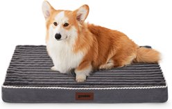 ZOMISIA Waterproof Egg Crate Foam Filling Orthopedic Dog Crate Bed with Removable Cover, Grey, Large