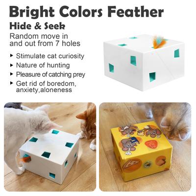Show full view: Migipaws Migibox Plus Automatic Electronic Motion Cat Toy, White slide 5 of 8