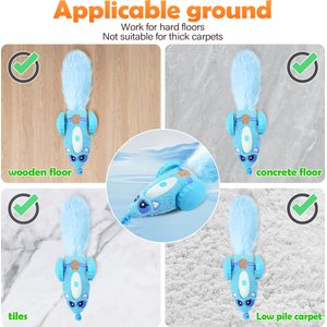 Migipaws Rechargeable Mouse Car Automatic Interactive Electronic Motion Soft Plush Cat Toy, Blue