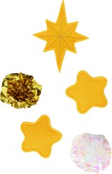 Frisco Holiday Stars Felt & Crinkle Variety Pack Cat Toy with Catnip & Silvervine, 5 count