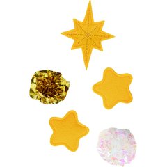 Frisco Holiday Stars Felt & Crinkle Variety Pack Cat Toy with Catnip & Silvervine, 5 count