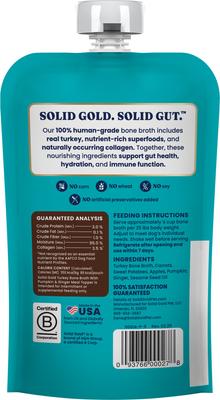 Show full view: Solid Gold Turkey Grain-Free Bone Broth with Pumpkin & Ginger Dog Food, 8-oz pouch slide 4 of 11
