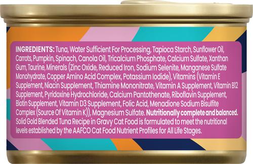Show full view: Solid Gold Five Oceans Shreds with Real Tuna Recipe in Gravy Grain-Free Canned Cat Food, 3-oz, case of 12 slide 5 of 12