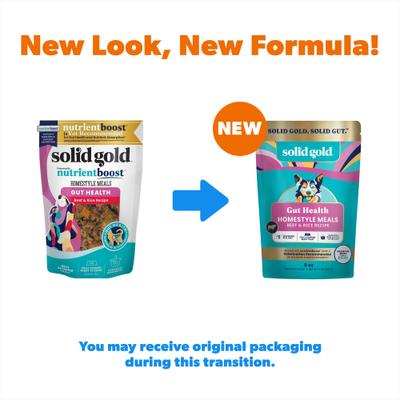 Show full view: Solid Gold Homestyle Meal Gut Health Beef Dog Food Topper, 9-oz pouch slide 3 of 9