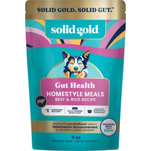 Solid Gold Homestyle Meal Gut Health Beef Dog Food Topper, 9-oz pouch