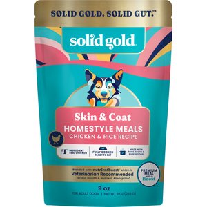 Solid Gold Homestyle Meal Skin & Coat Health Chicken Dog Food Topper, 9-oz pouch