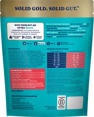 Show full view: Solid Gold Complete & Balanced Beef Recipe Air Dried Dog Food Topper, 1-lb pouch slide 4 of 11