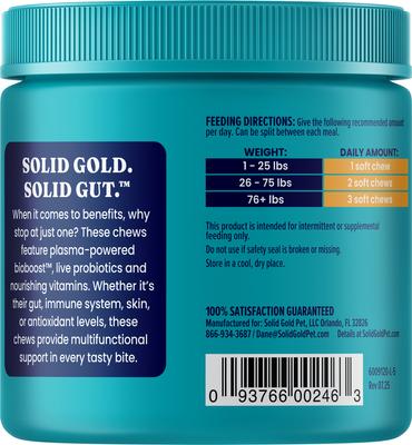 Show full view: Solid Gold PetVites Multivitamin Soft Chews Vitamin C & B12 Supplement for Dogs, 120 count slide 5 of 10