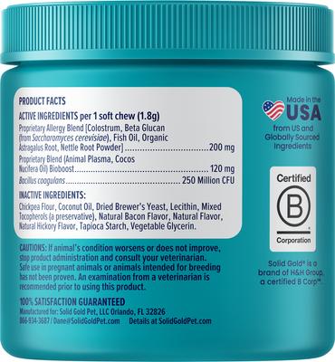 Show full view: Solid Gold Pet Pal-lergy Soft Chews Allergy & Itch Relief Supplement for Dogs, 120 count slide 4 of 11