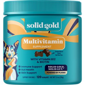 Solid Gold PetVites Multivitamin Soft Chews Vitamin C & B12 Supplement for Dogs, 120 count