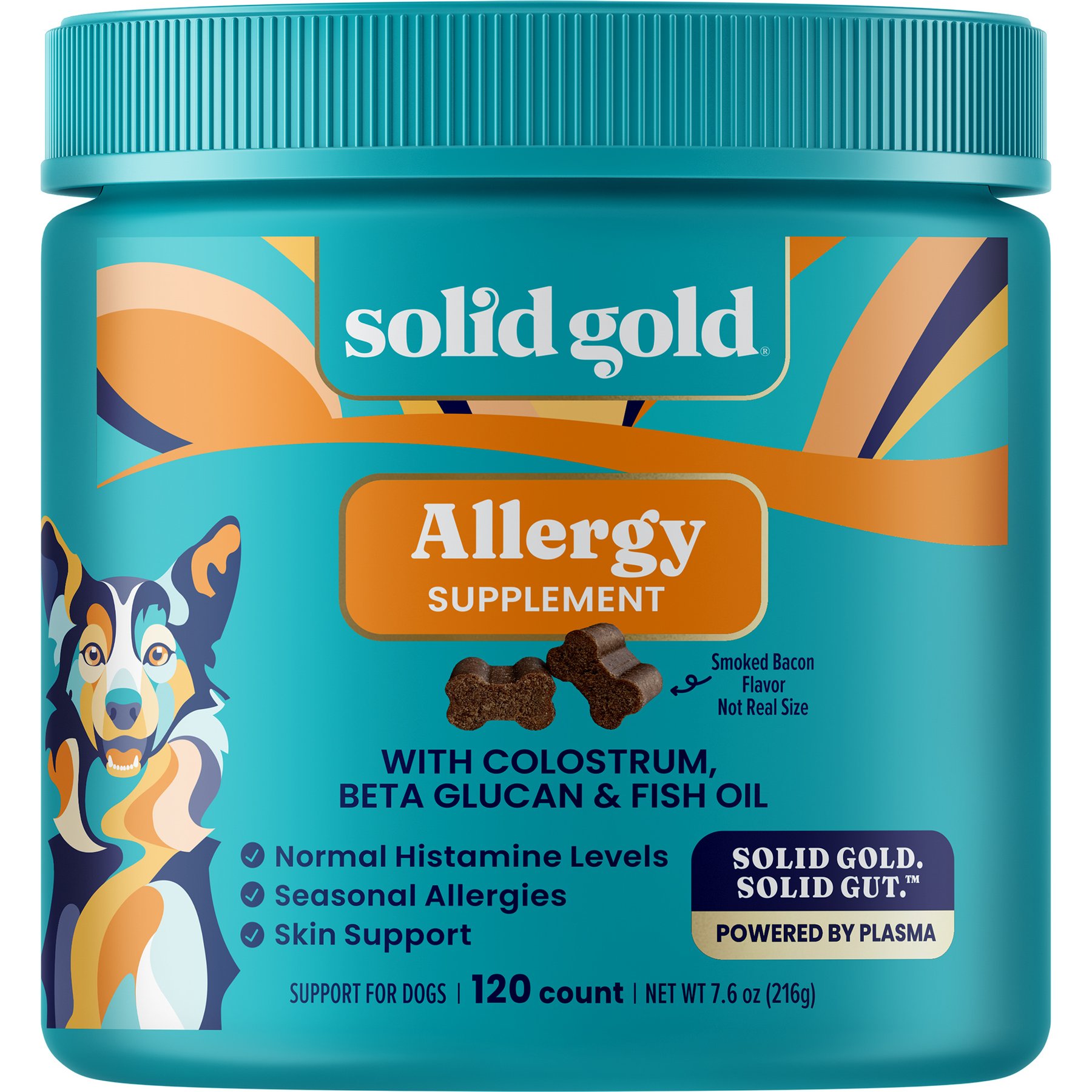 Solid Gold Allergy & Itch Relief Soft Chews Supplement for Dogs, 120 Count