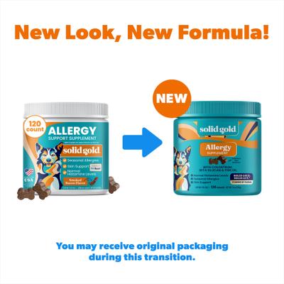 Show full view: Solid Gold Pet Pal-lergy Soft Chews Allergy & Itch Relief Supplement for Dogs, 120 count slide 3 of 11