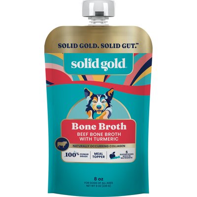 Solid Gold Solid Gold Beef Bone Broth with Turmeric Dog Food Topper, 8-oz pouch