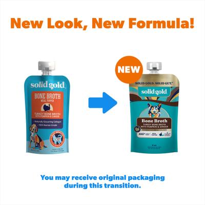Show full view: Solid Gold Turkey Grain-Free Bone Broth with Pumpkin & Ginger Dog Food, 8-oz pouch slide 3 of 11