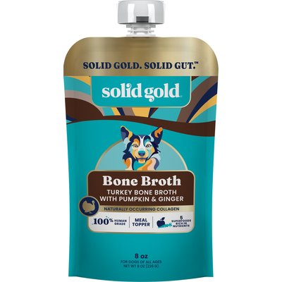 Solid Gold Solid Gold Turkey Bone Broth with Pumpkin & Ginger Dog Food Topper, 96-oz bundle