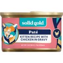 Solid Gold Flavorful Feast Kitten Recipe with Chicken Pate in Gravy Grain-Free Wet Cat Food, 3-oz can, case of 12
