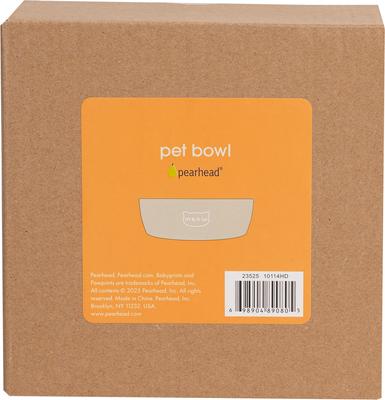 Show full view: Pearhead Meow Ceramic Cat Bowl, Taupe, Small slide 9 of 9