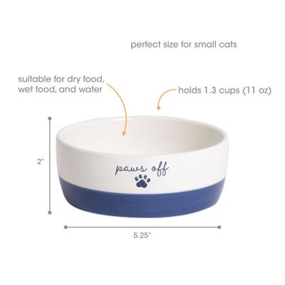 Show full view: Pearhead Paws Off Cat Bowl, Navy, Small slide 3 of 9