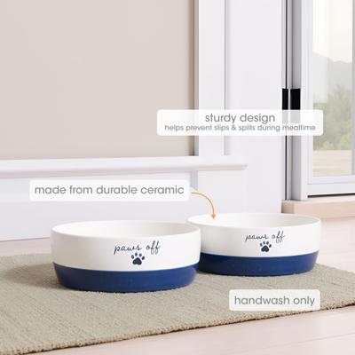 Show full view: Pearhead Paws Off Cat Bowl, Navy, Small slide 4 of 9