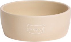 Pearhead Meow Ceramic Cat Bowl, Taupe, Small