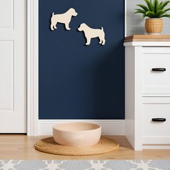 Pearhead Woof Ceramic Dog Bowl, Taupe, Medium slide 2 of 7