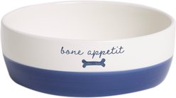 Pearhead Bone Appetit Dog Bowl, Navy, Medium