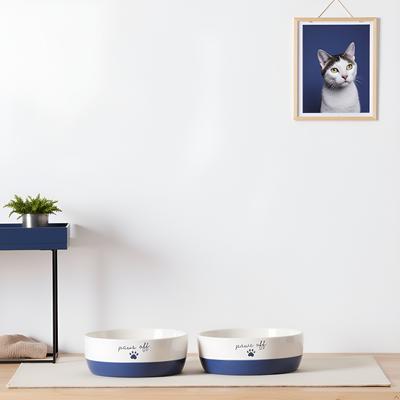 Show full view: Pearhead Paws Off Cat Bowl, Navy, Small slide 6 of 9