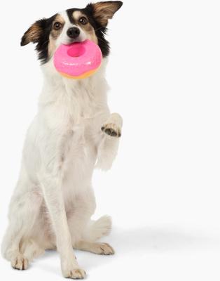 Show full view: Gnawsome Squeaker Donut Dog Chew Toy, Pink slide 3 of 5