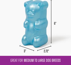 Gnawsome Squeaker Gummy Bear Dog Chew Toy, Blue, Large slide 2 of 4
