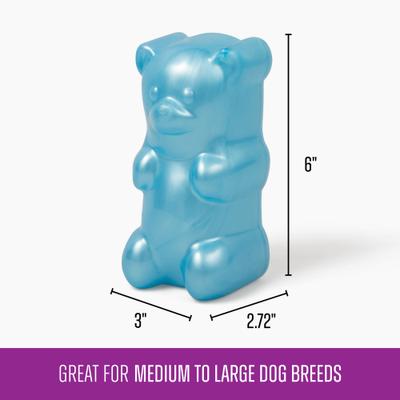 Show full view: Gnawsome Squeaker Gummy Bear Dog Chew Toy, Blue, Large slide 3 of 5