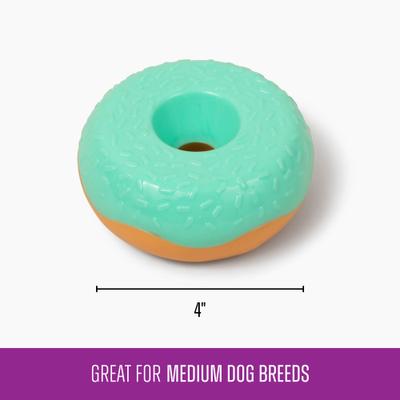 Show full view: Gnawsome Squeaker Donut Dog Chew Toy, Teal slide 3 of 4