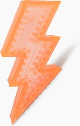 Gnawsome Squeaker Lightning Bolt Dog Chew Toy, Neon Orange