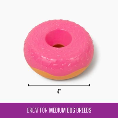 Show full view: Gnawsome Squeaker Donut Dog Chew Toy, Pink slide 4 of 5