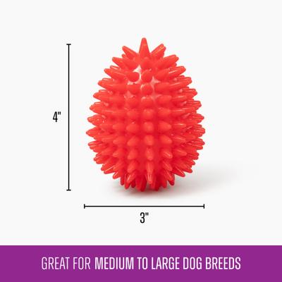 Show full view: Gnawsome Spiky Egg Dog Chew Toy, Red, Medium slide 3 of 4