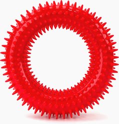 Gnawsome Spiky Ring Dog Chew Toy, Red, Mega