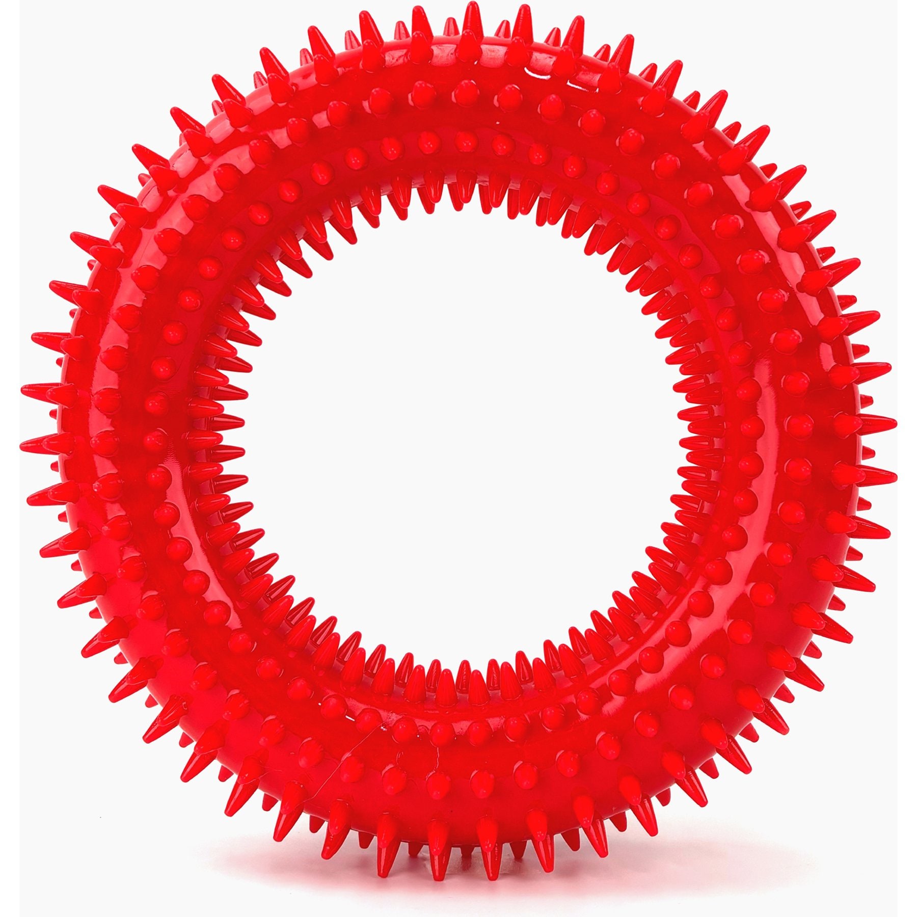 Gnawsome Spiky Ring Dog Chew Toy, Red, Mega