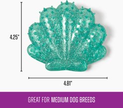 Gnawsome Squeaker Shell Dog Chew Toy, Teal slide 2 of 3