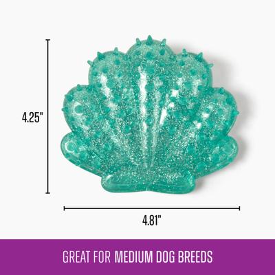 Show full view: Gnawsome Squeaker Shell Dog Chew Toy, Teal slide 4 of 4